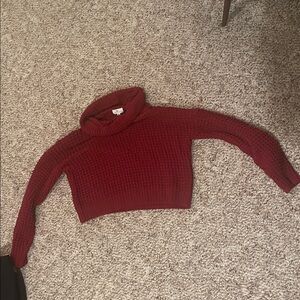 True Craft Burgundy Cowl Neck Sweater